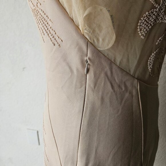 Alexia Admor Womens Beige Nude Look Kardashian Cocktail Dress L MSRP $305 NWT - Picture 7 of 12